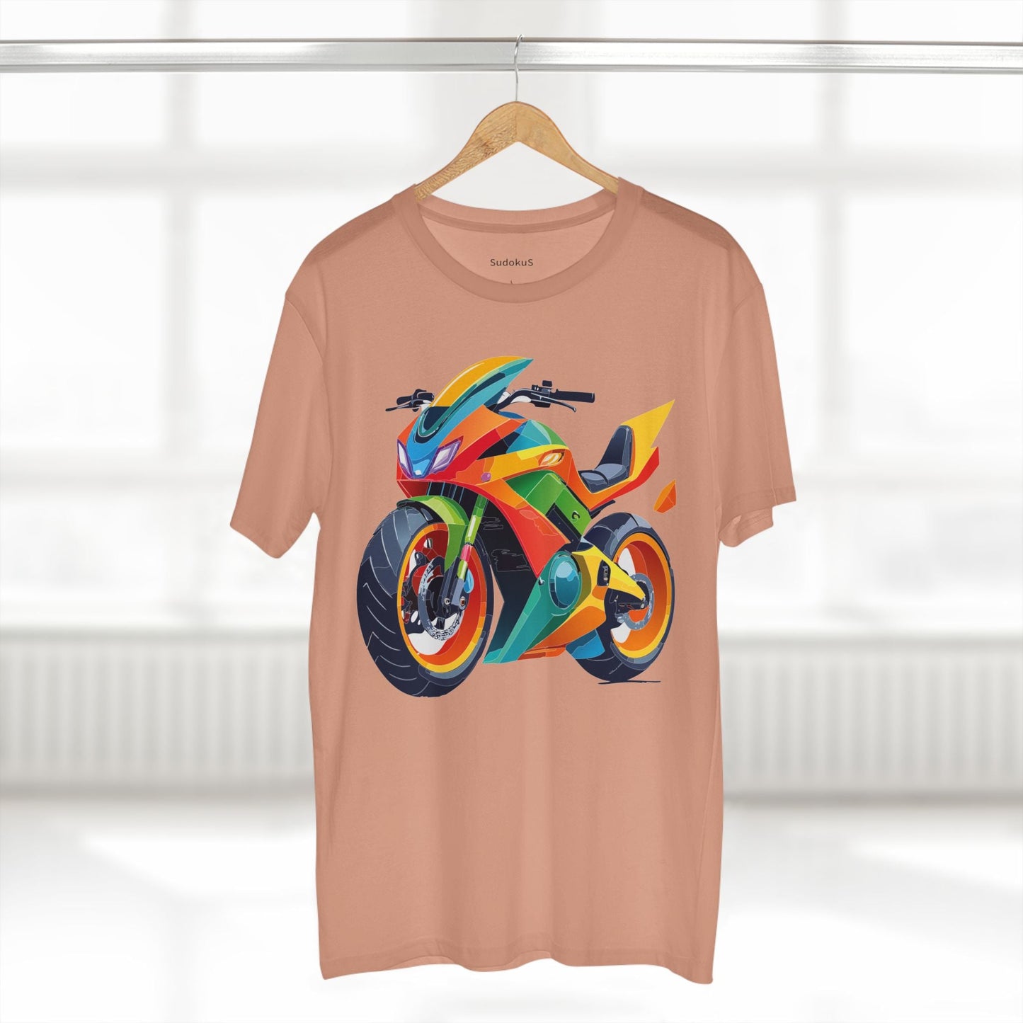 Moto Bike Graphic Unisex 100 Cotton Staple Tee 5
