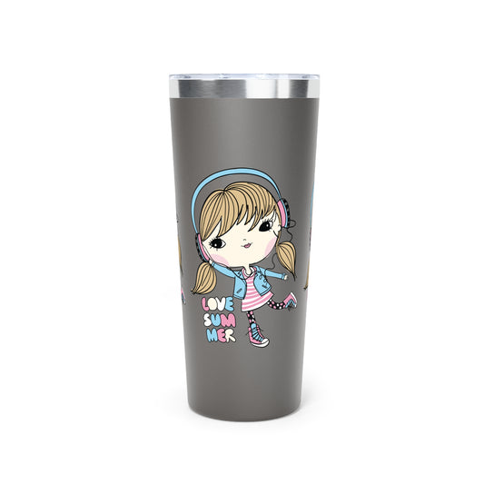 22oz Copper Vacuum Insulated Tumbler with Cartoon Hot 6 hours Cold 24 hours VT-2