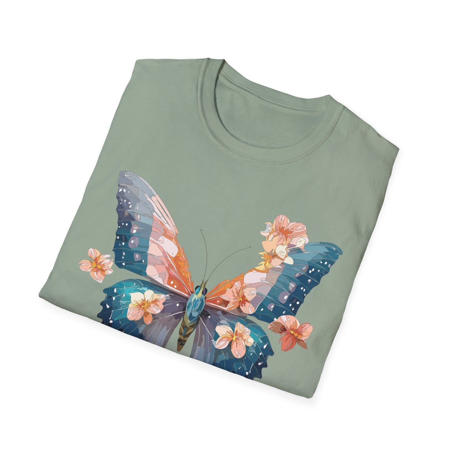 Butterfly Shirt Unisex T Shirt Monarch Print Gildan Softstyle 64000 Ring Spun Cotton Tee