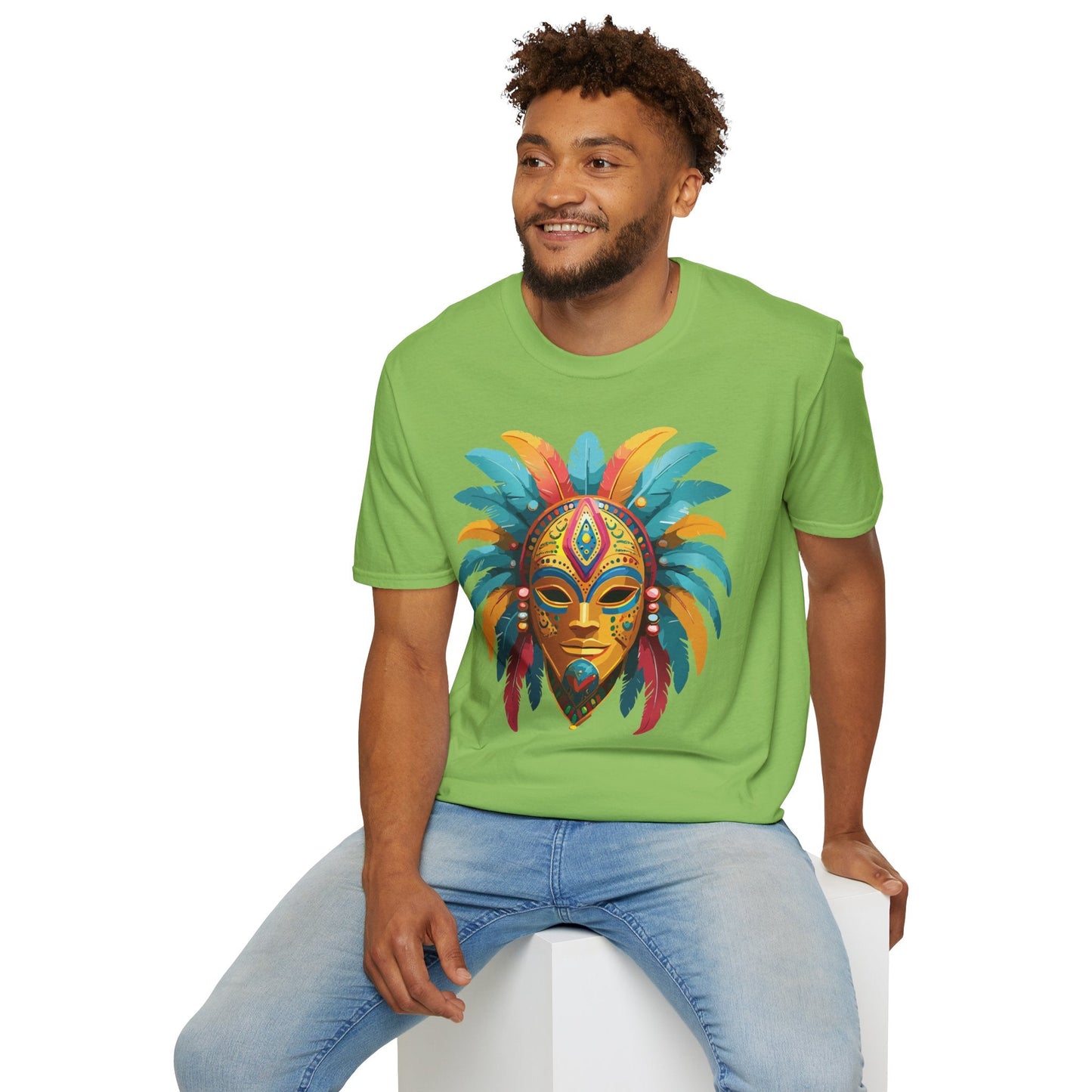 Unisex Mask Tee Shirt Masquerade Design Softstyle Gildan 64000 Comfortable Cotton Tee