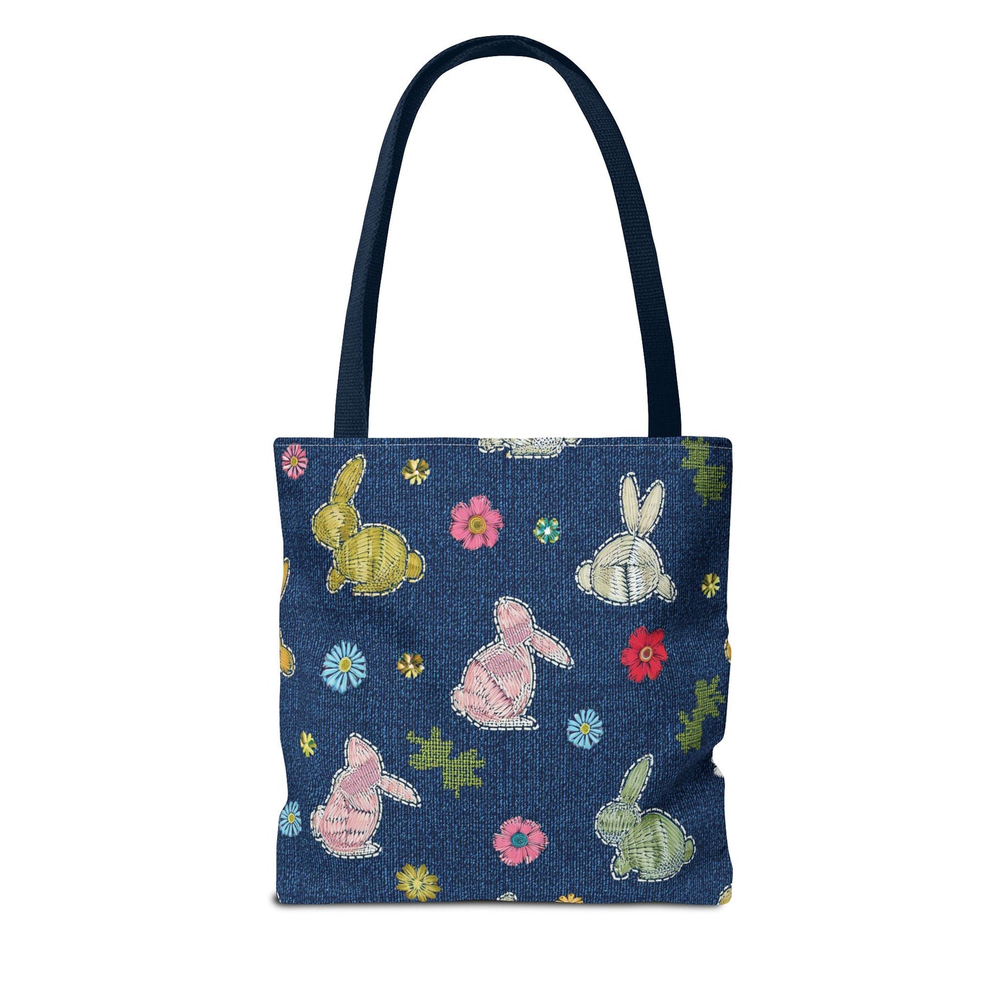 Easter Graphic Design Denim Fabric Imitation Print Unisex Canvas Bag Poly Spun 3 Sizes Tote Bag 204-7