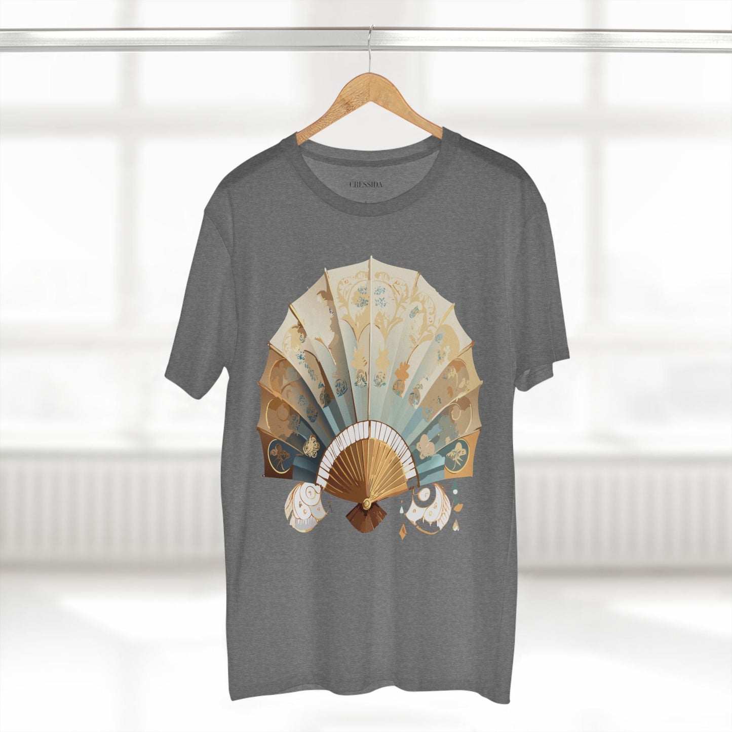 Antique Fan Graphic Design T-Shirt Unisex 100 Cotton Floral Carnival Artwork Tee 14