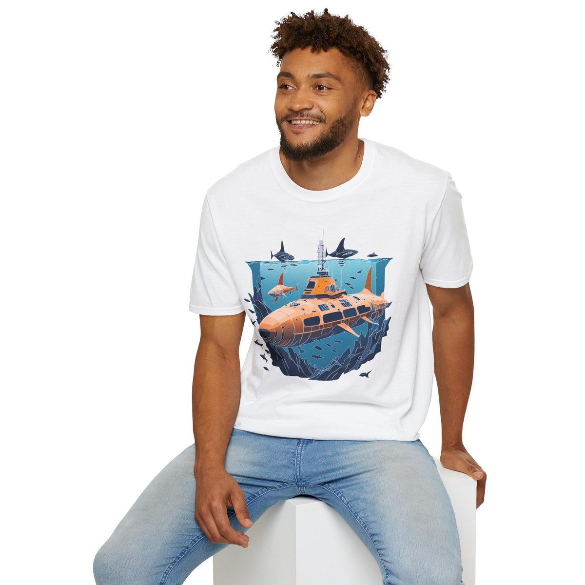Ocean U boat Graphic Tee Gildan Unisex 100 Cotton Tee Shirt h42