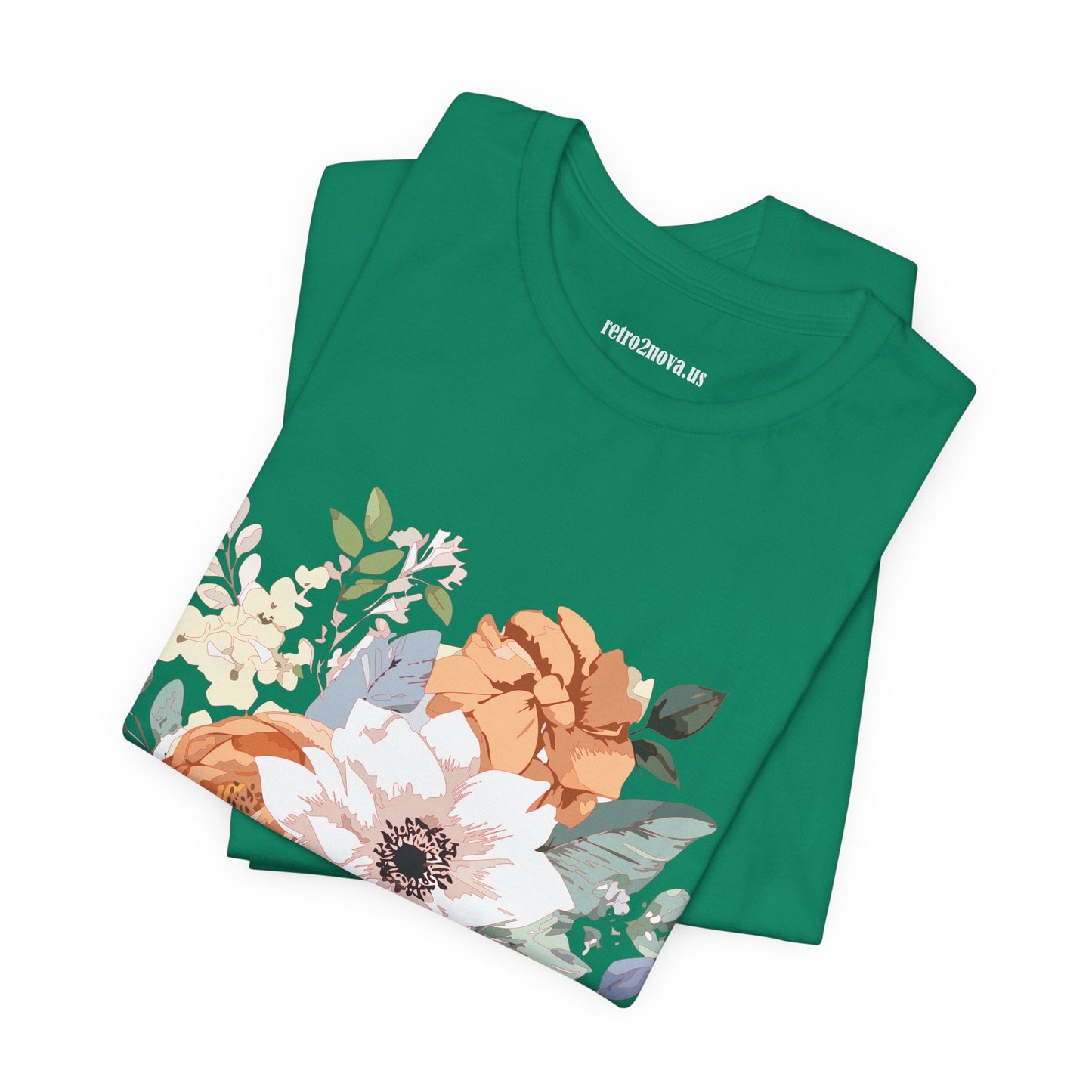 Unisex Floral Shirt Jersey Short Sleeve Tee Lightweight Breathable Flowers Collection Retro2Nova