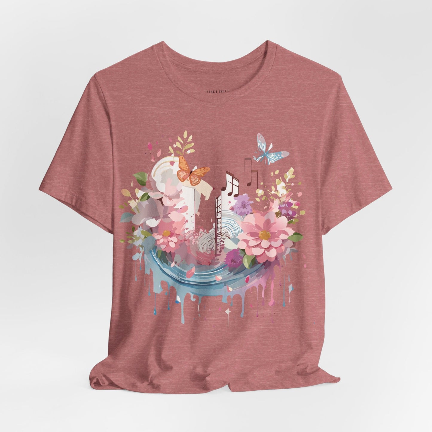 Music Graphic Unisex 100 Cotton Vintage Art with Musical Elements Tee 122