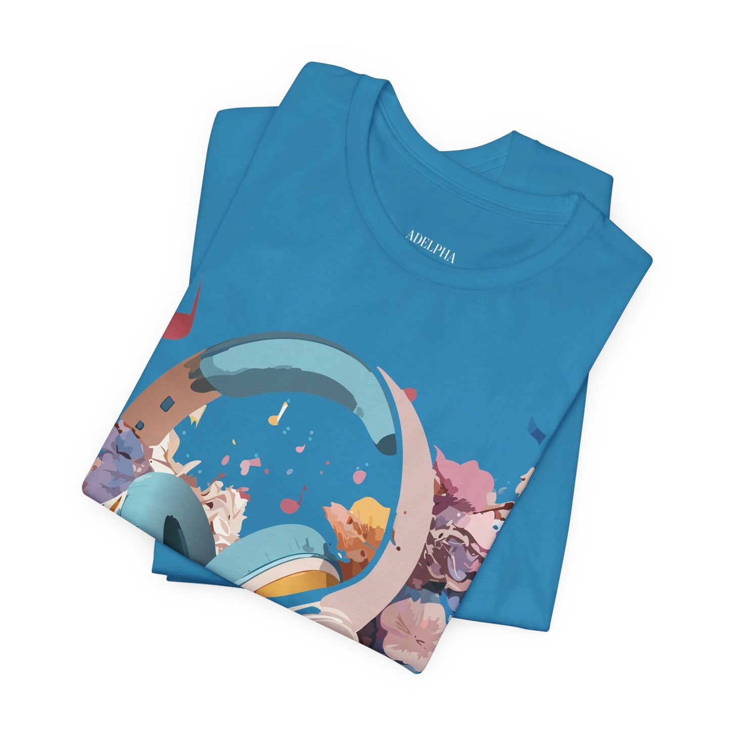 Music Graphic Unisex 100 Cotton Vintage Art with Musical Elements Tee 1