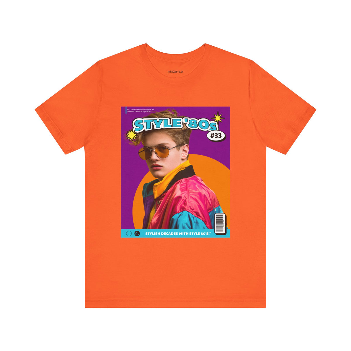 Magazine Cover Graphic Unisex Cotton Bella+Canvas Tee with Retro Poster Design ab112