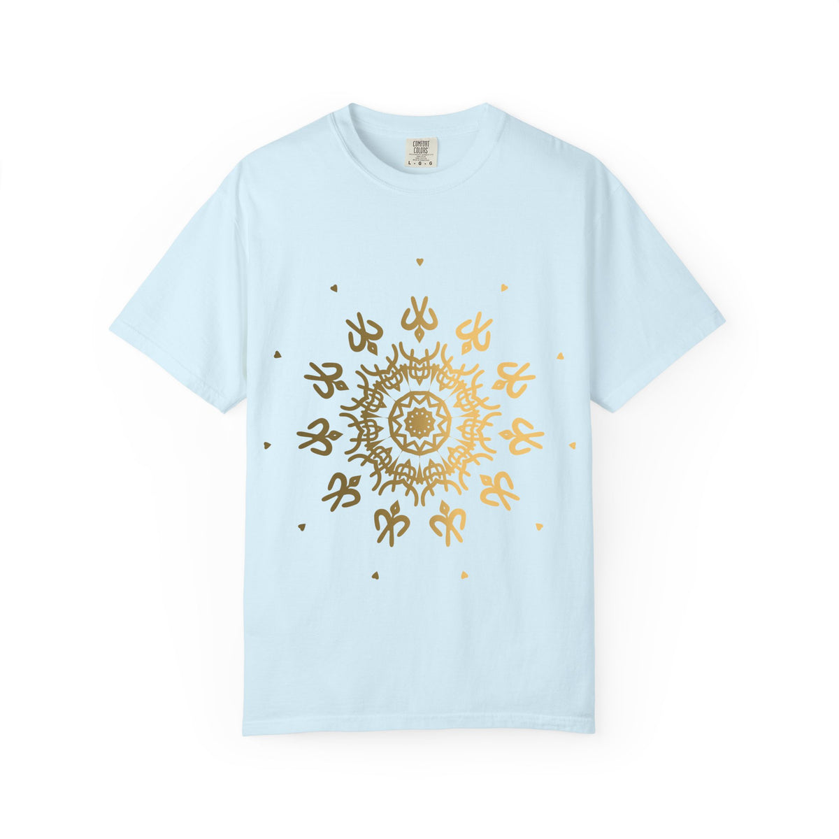 Unisex Garment Dyed Cotton T-Shirt with Mandala Graphic Design