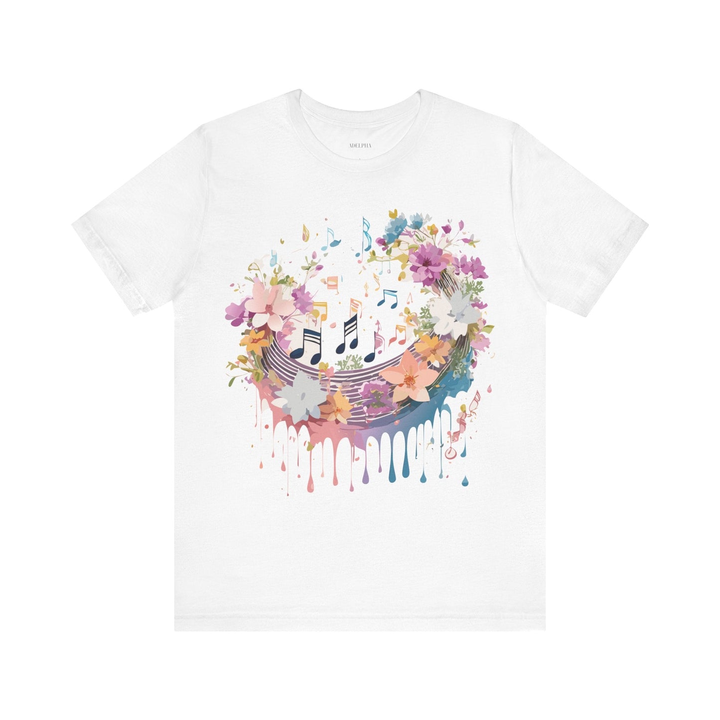 Music Graphic Unisex 100 Cotton Vintage Art with Musical Elements Tee 114