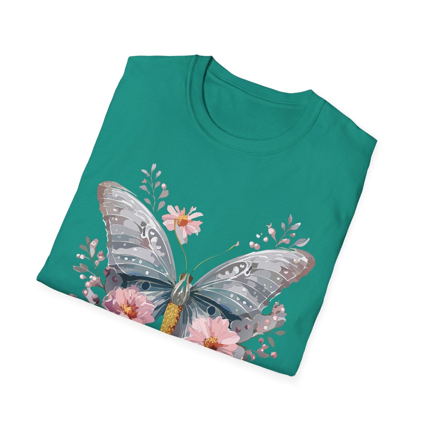 Butterfly Themed Unisex T Shirt Softstyle Monarch Gildan 64000 Ring Spun Cotton Tee