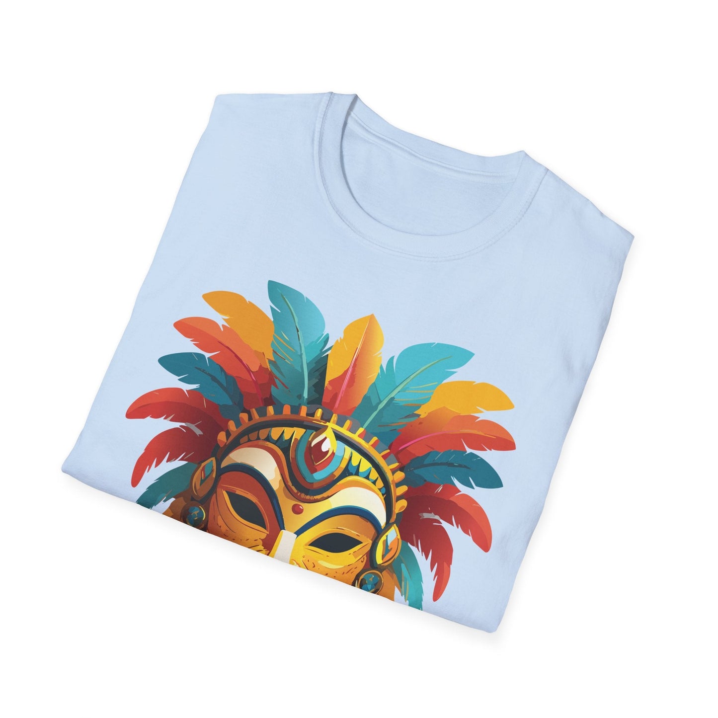 Mask Tee Shirt Unisex Masquerade Design Gildan Softstyle 100 Percent Cotton Tee for Everyday Comfort