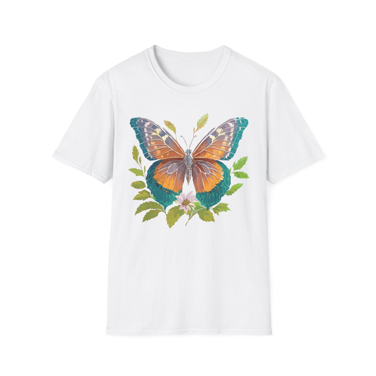 Unisex Butterfly Shirt With Monarch Design Cotton Tee Gildan 64000 Softstyle Comfort