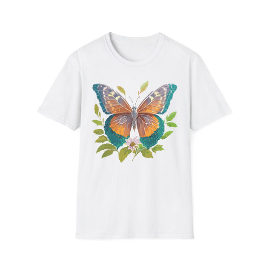 Unisex Butterfly Shirt With Monarch Design Cotton Tee Gildan 64000 Softstyle Comfort