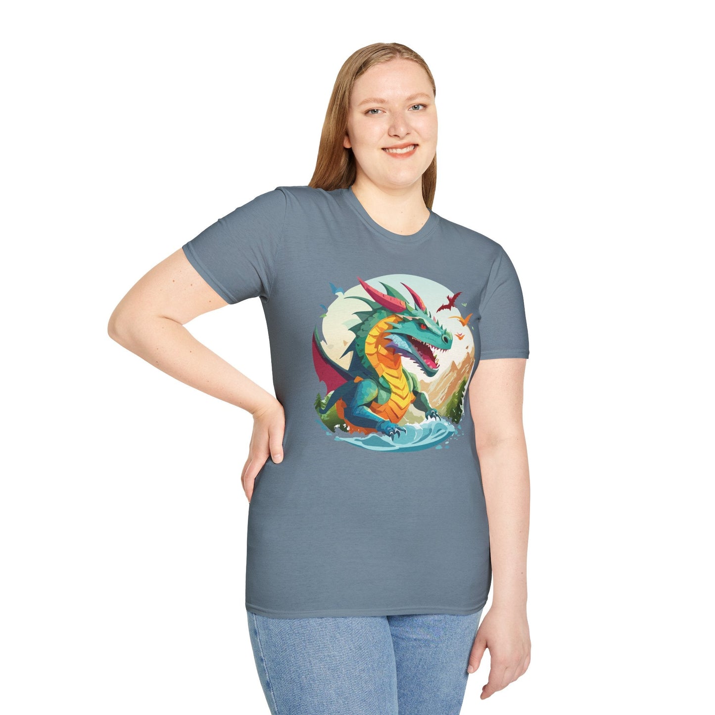 Dragon T Shirt Unisex Animal Tee Softstyle 64000 Premium 100 Percent Ring Spun Cotton