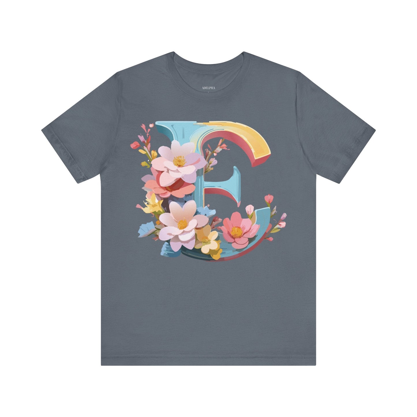 Letter E Shirt Unisex Graphic Tee By Adelpha Vintage Inspired Short Sleeve Casual