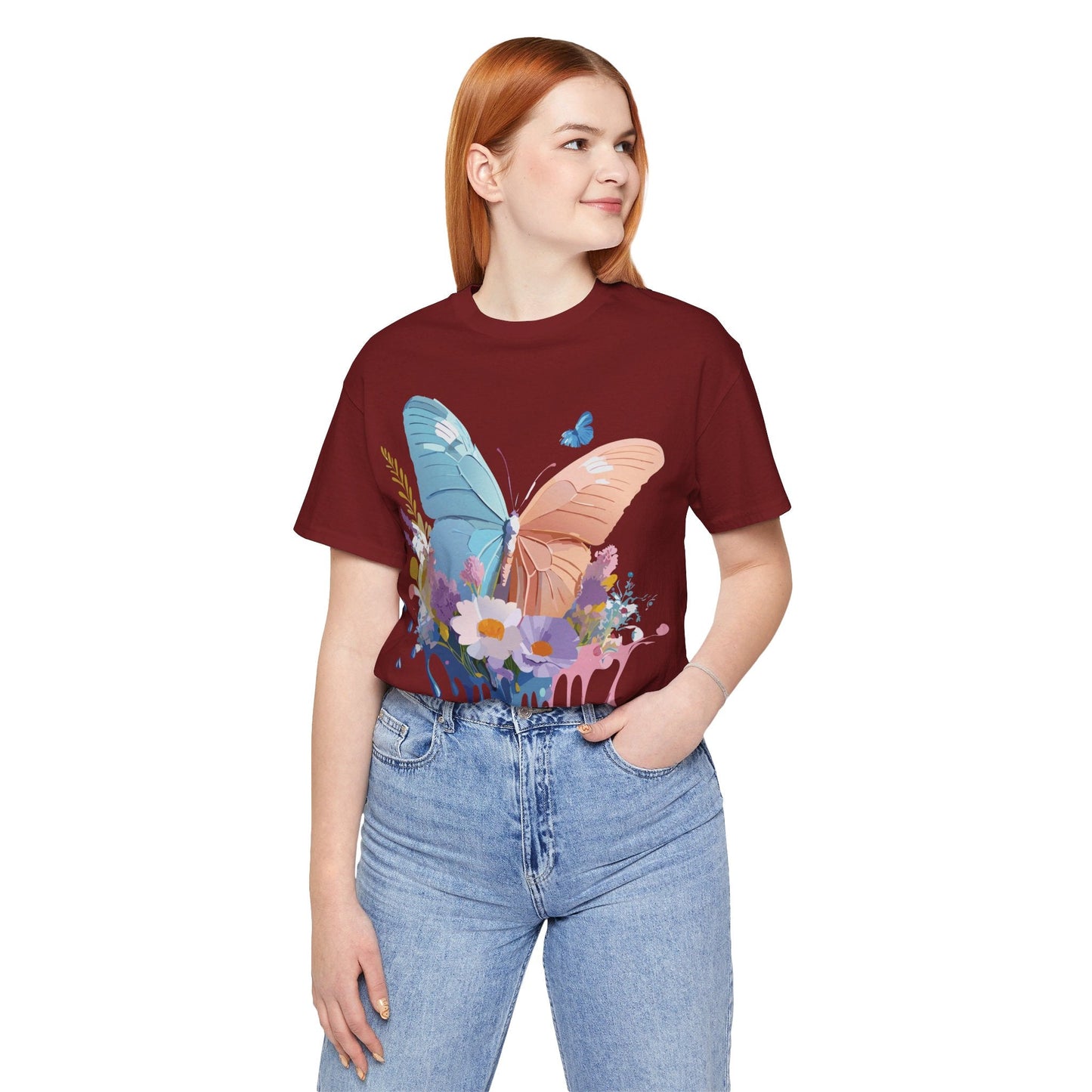 Butterfly Graphic Tee Adelpha Unisex Short Sleeve Art Design