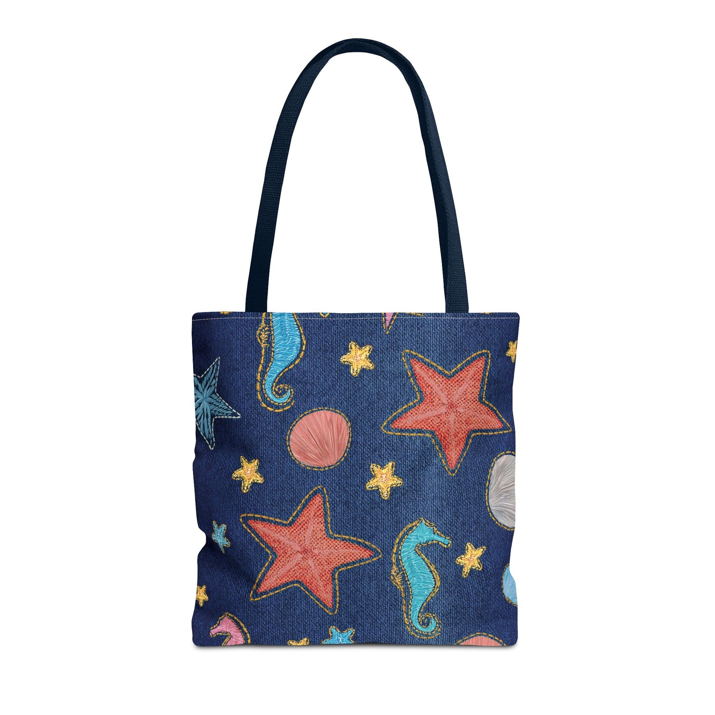 Denim Fabric Imitation Print Unisex Canvas Bag Poly Spun 3 Sizes Tote Bag 182-20