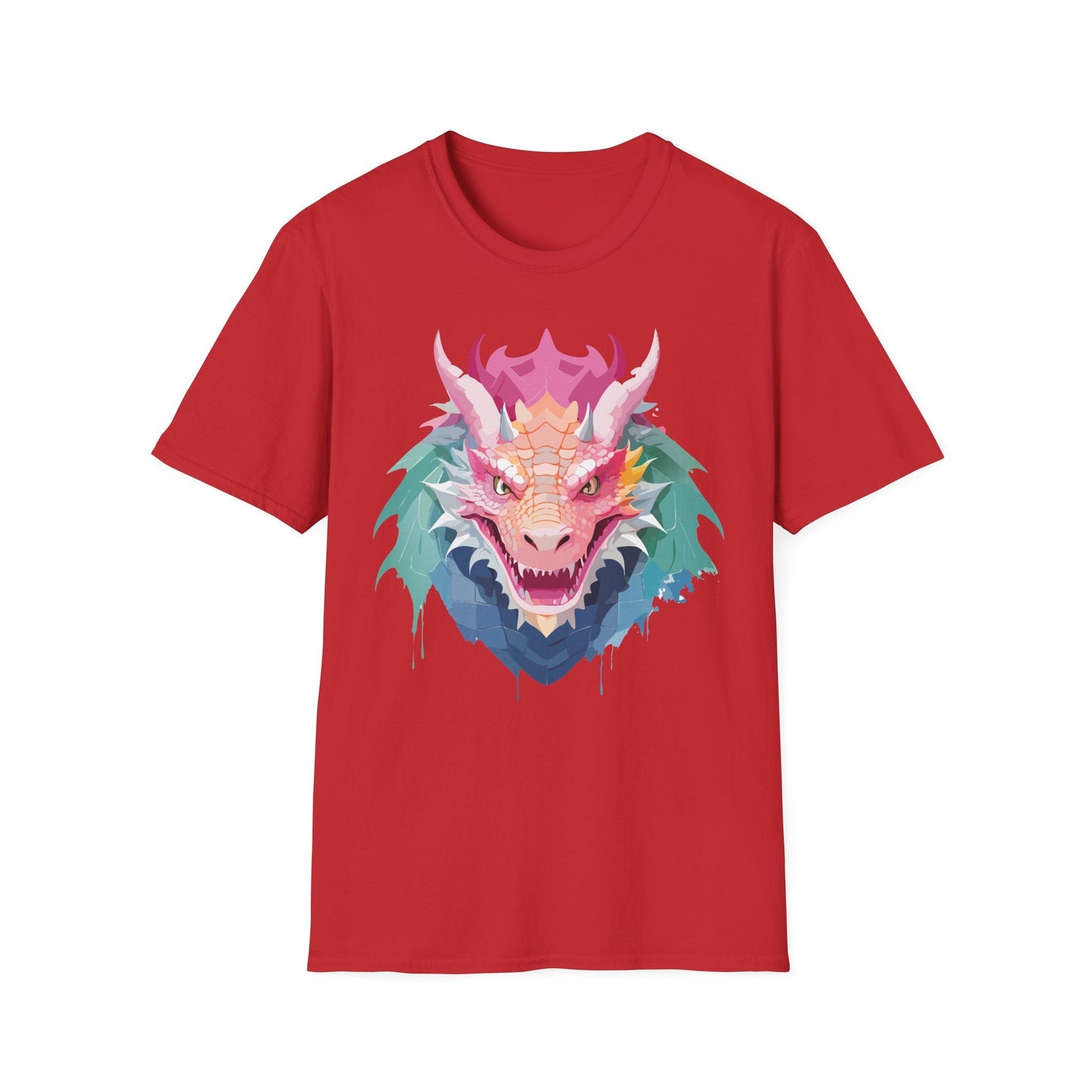 Dragon T Shirt Unisex Softstyle Cotton Tee With Animal Art Design Graphic Print Artwork