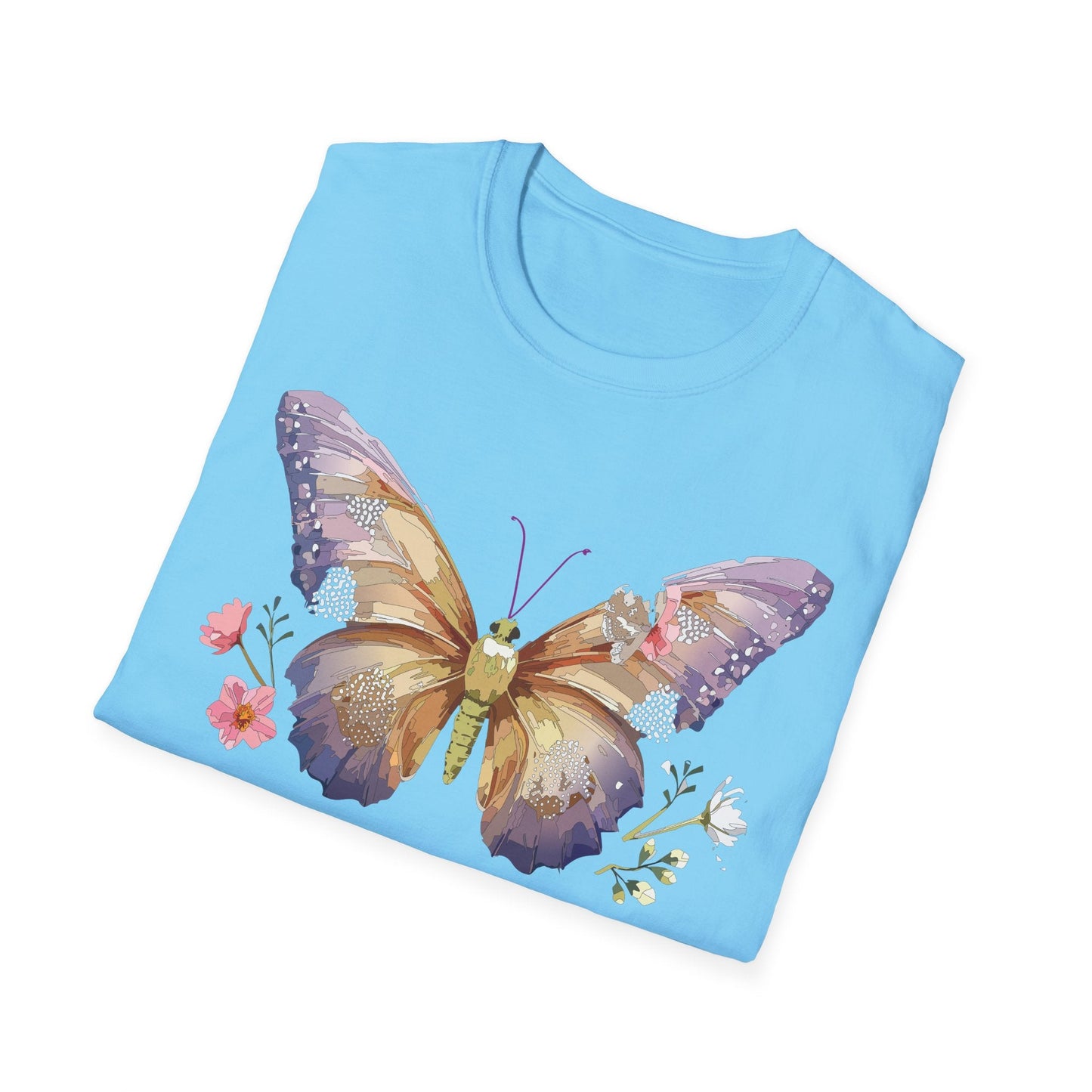 Monarch Butterfly Shirt Unisex Short Sleeve Tee Gildan Softstyle 64000 100 Percent Ring Spun Cotton