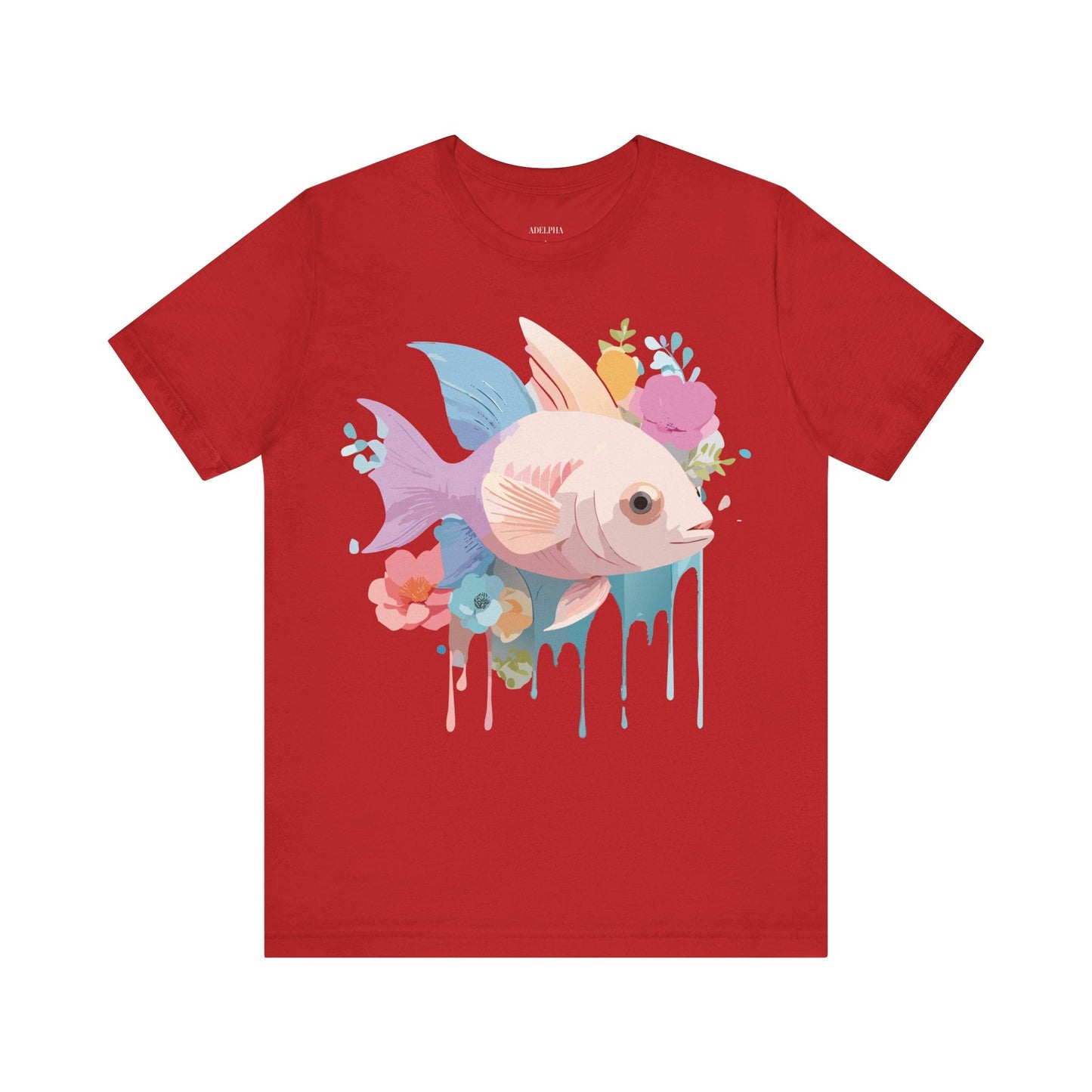 Adelpha Fish Graphic Tee Unisex Jersey Short Sleeve Vintage Art Design Tee Shirt Premium Quality