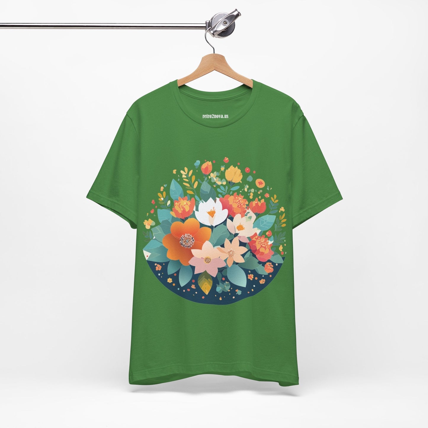 Floral Flowers Shirt Unisex Lightweight Breathable Jersey Tee Floral Pattern Short Sleeve