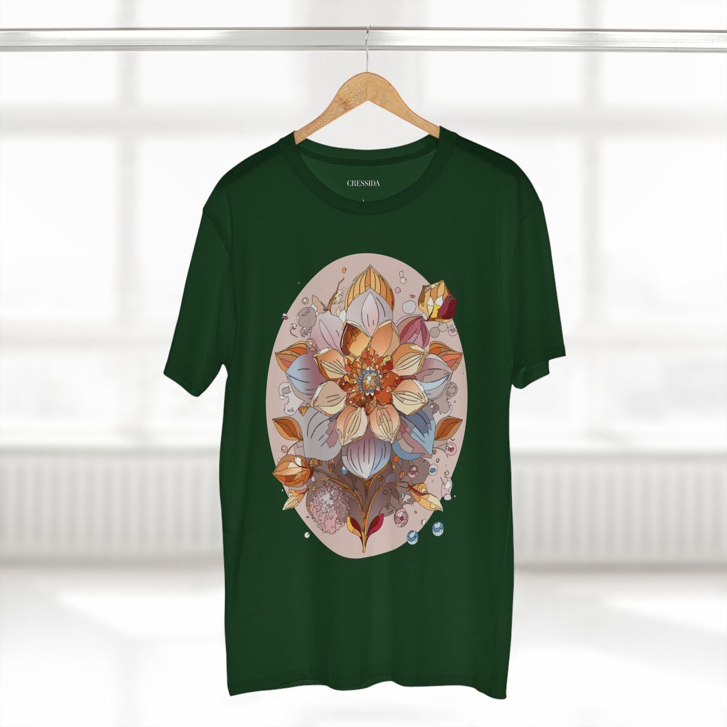 Floral Graphic T-Shirt Unisex 100 Cotton Art Design with Antique Flowers Tee 24