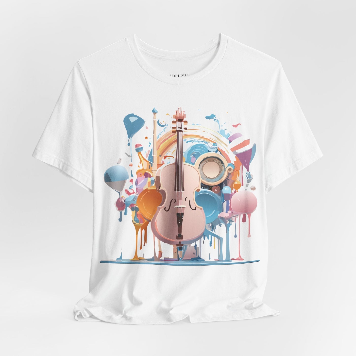Music Graphic Unisex 100 Cotton Vintage Art with Musical Elements Tee 80