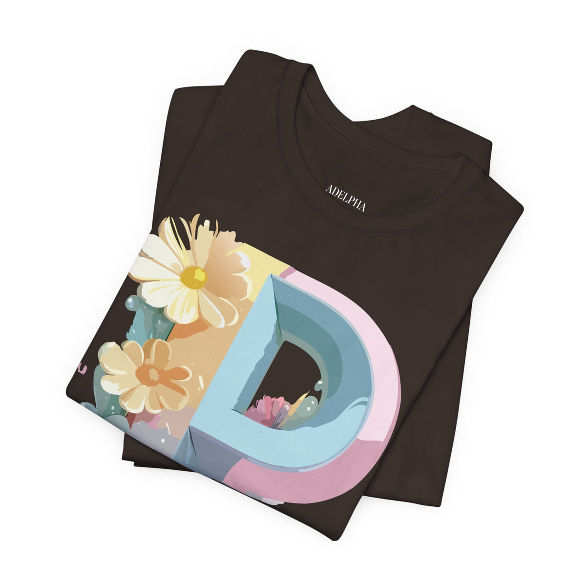 Letter P Graphic Unisex Cotton Bella+Canvas Tee with Art Letter Design