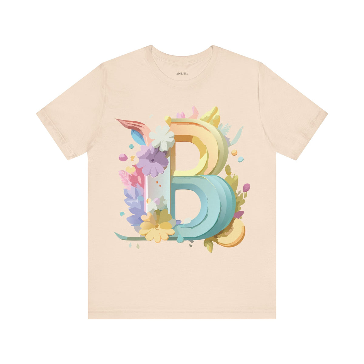 Letter B Graphic Unisex Cotton Bella+Canvas Tee with Art Letter Design