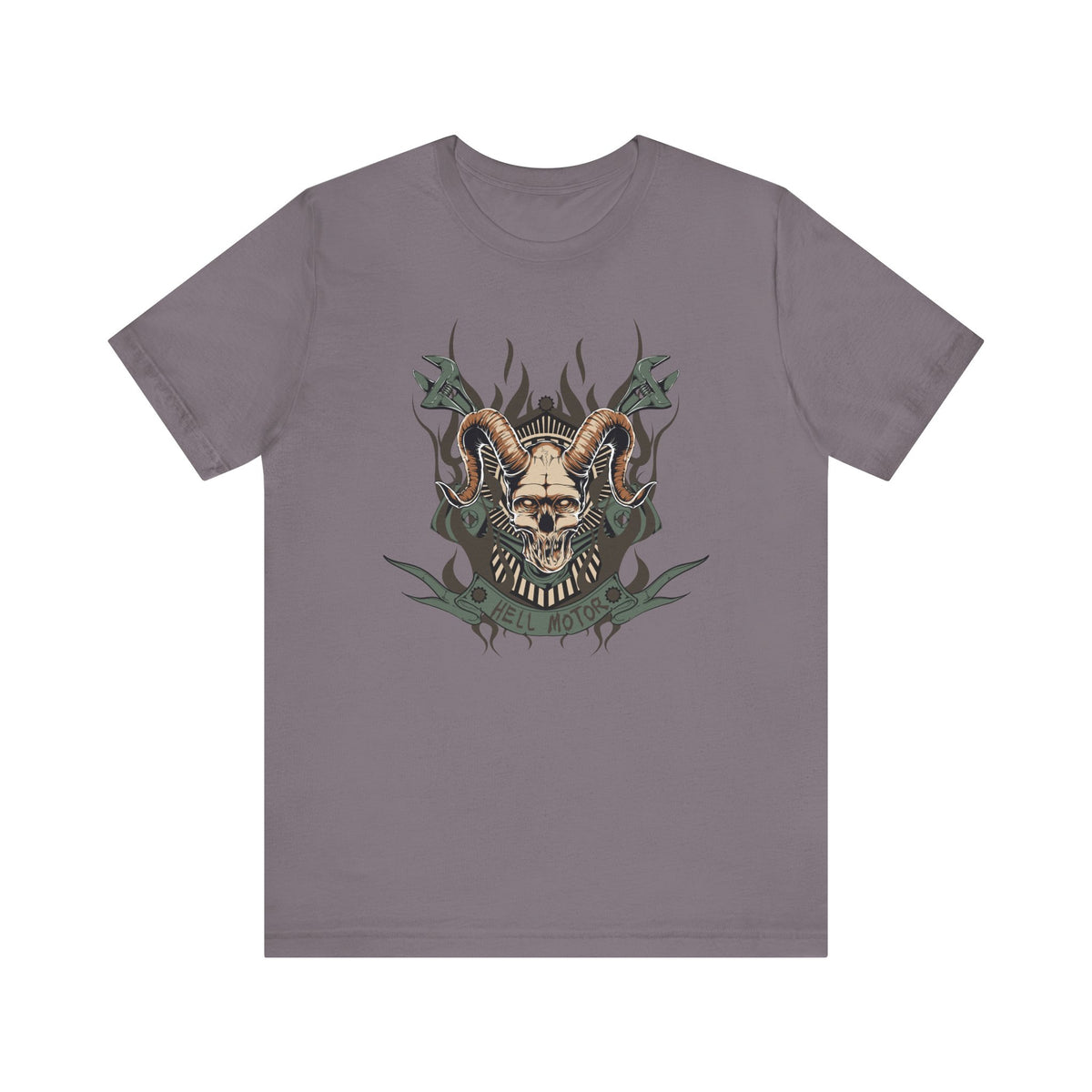 Ram Skull with Horns Tee Gothic Skull Shirt, Dark Tribal Design Unisex Cotton Art-49