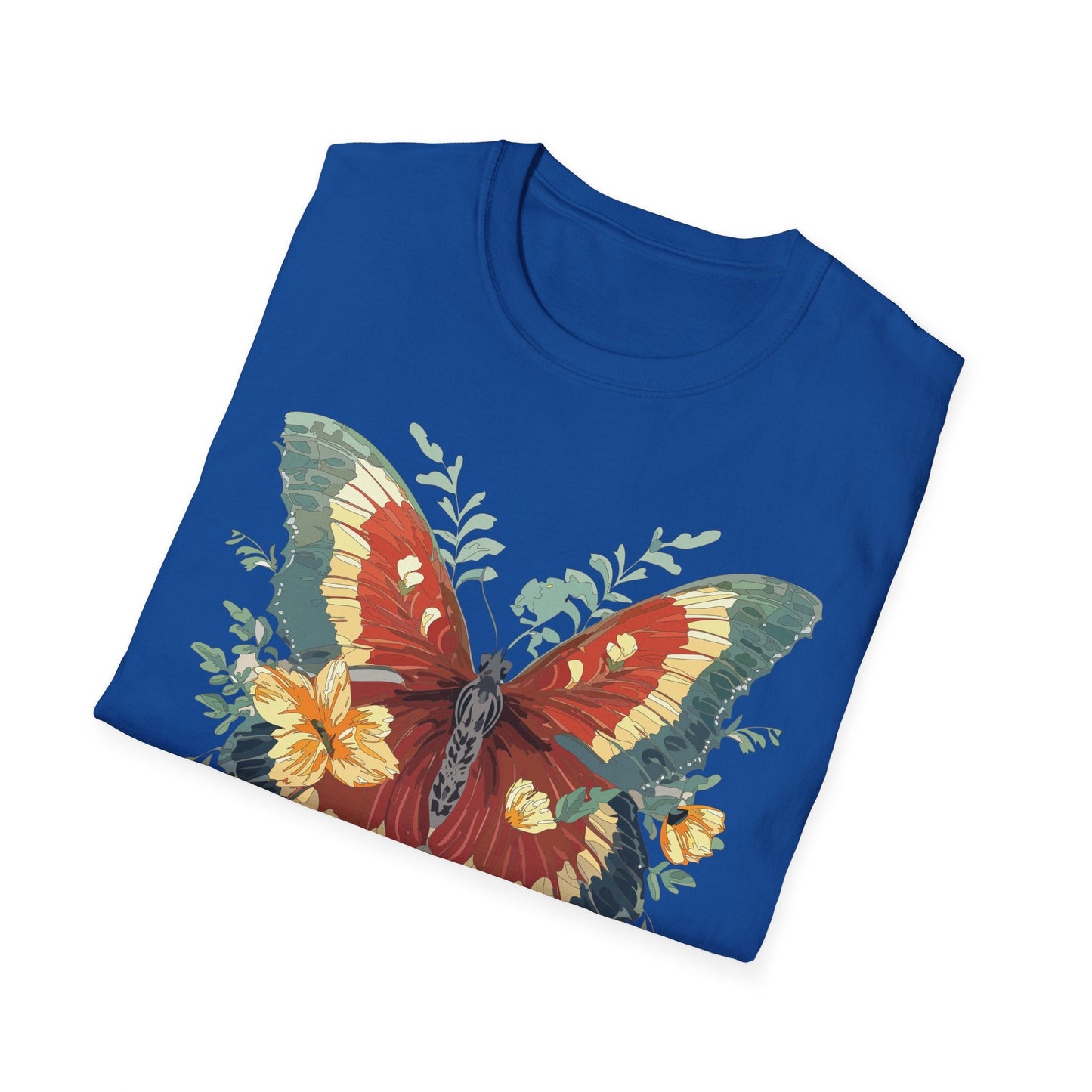 Butterfly T Shirt Unisex Gildan Softstyle 64000 Comfort Monarch Design 100 Percent Cotton