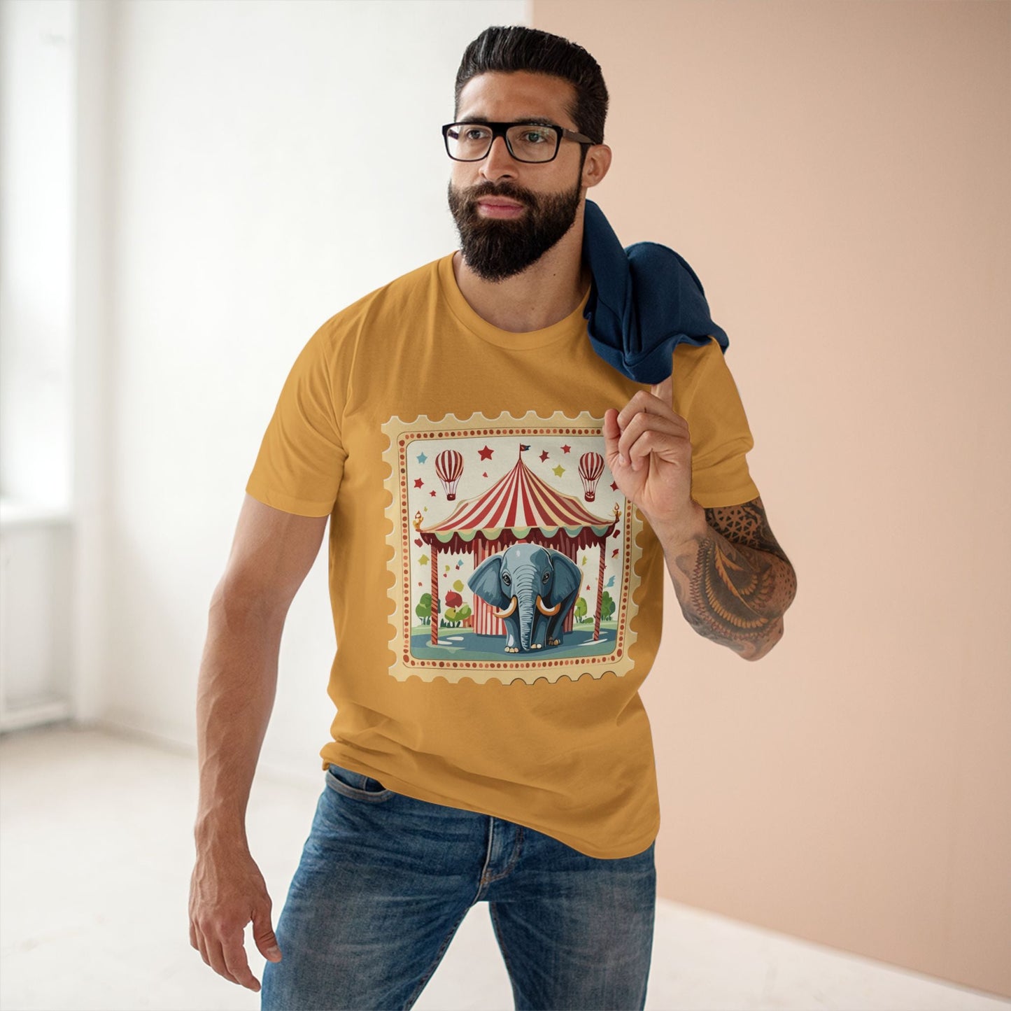 Retro2Nova Stamp Shirt Postage Stamp Art Design Unisex Premium Cotton Tee From Our Art Collection