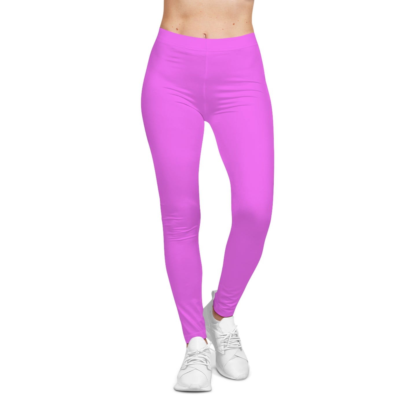 Bright Peony Color Women's Poly-Span Casual Leggings XS-2XL