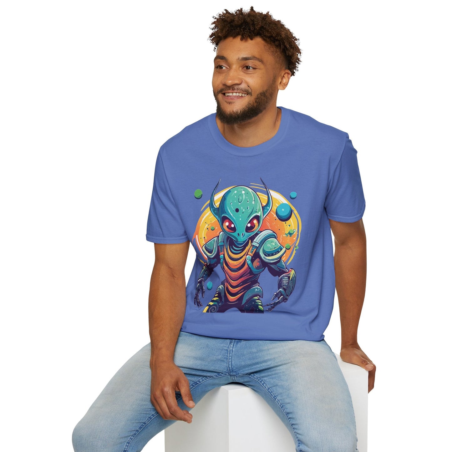 Alien Cosmos Shirt Unisex Softstyle Tee With Alien Art Design Space Theme Graphic Tee