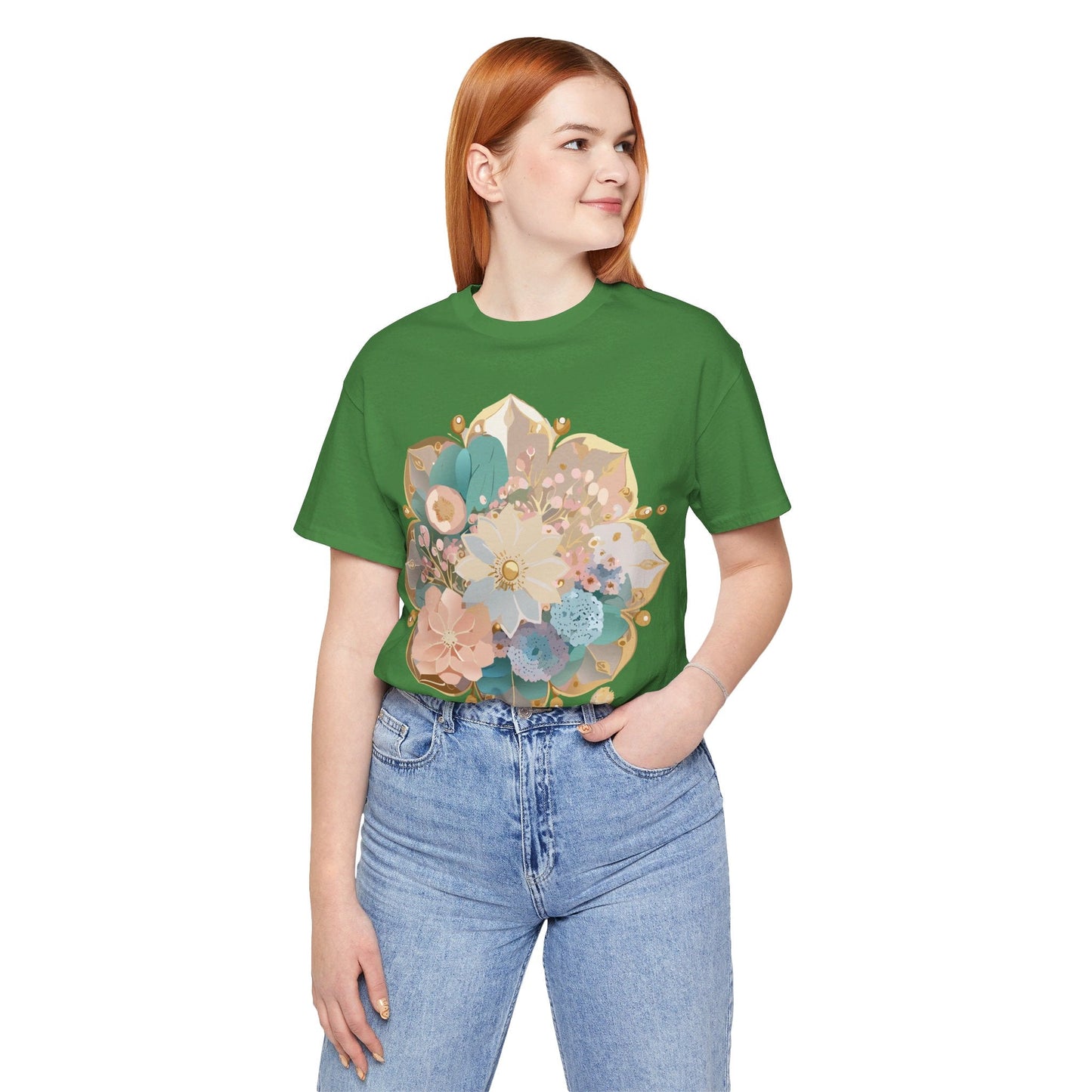 Mandala Graphic Unisex 100 Cotton Vintage Floral Artwork Tee 14