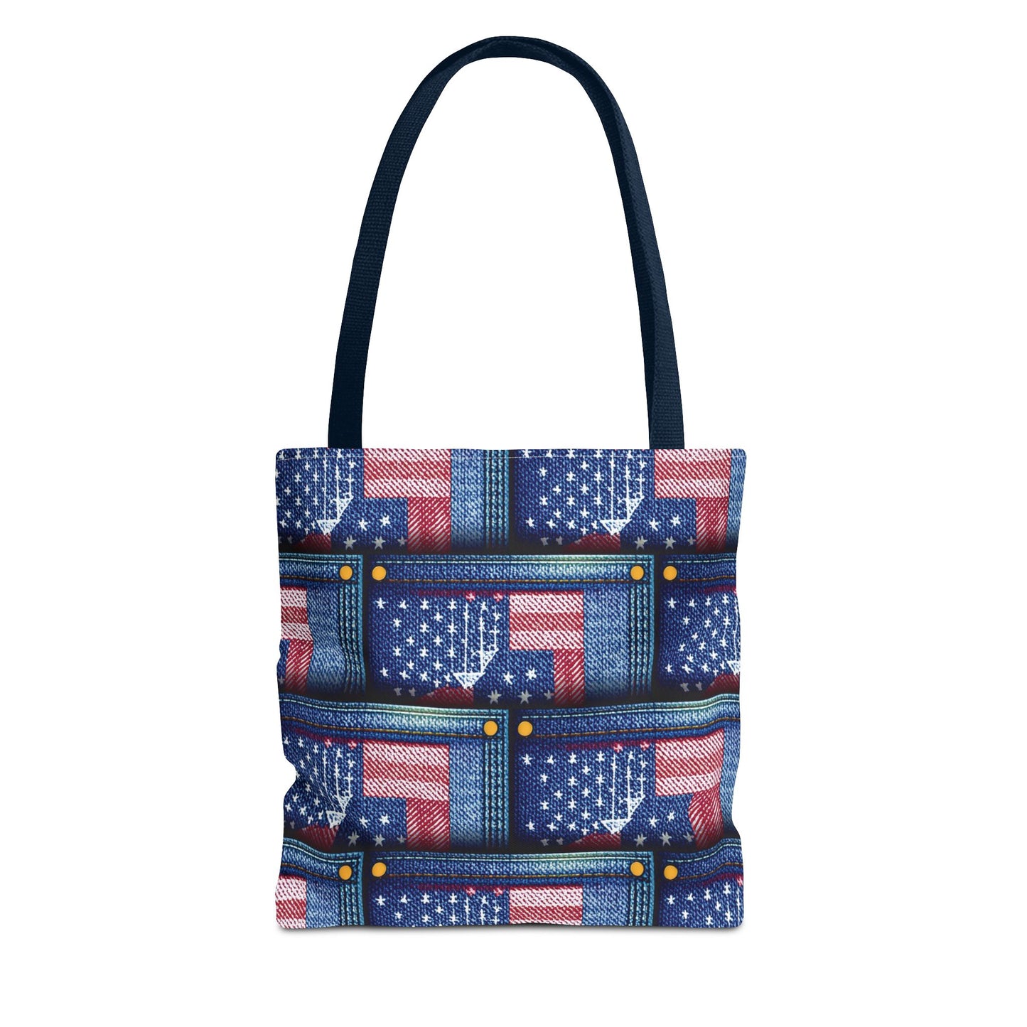 4th of July Graphic Denim Fabric Imitation Print Unisex Canvas Bag Poly Spun 3 Sizes Tote Bag 200-15