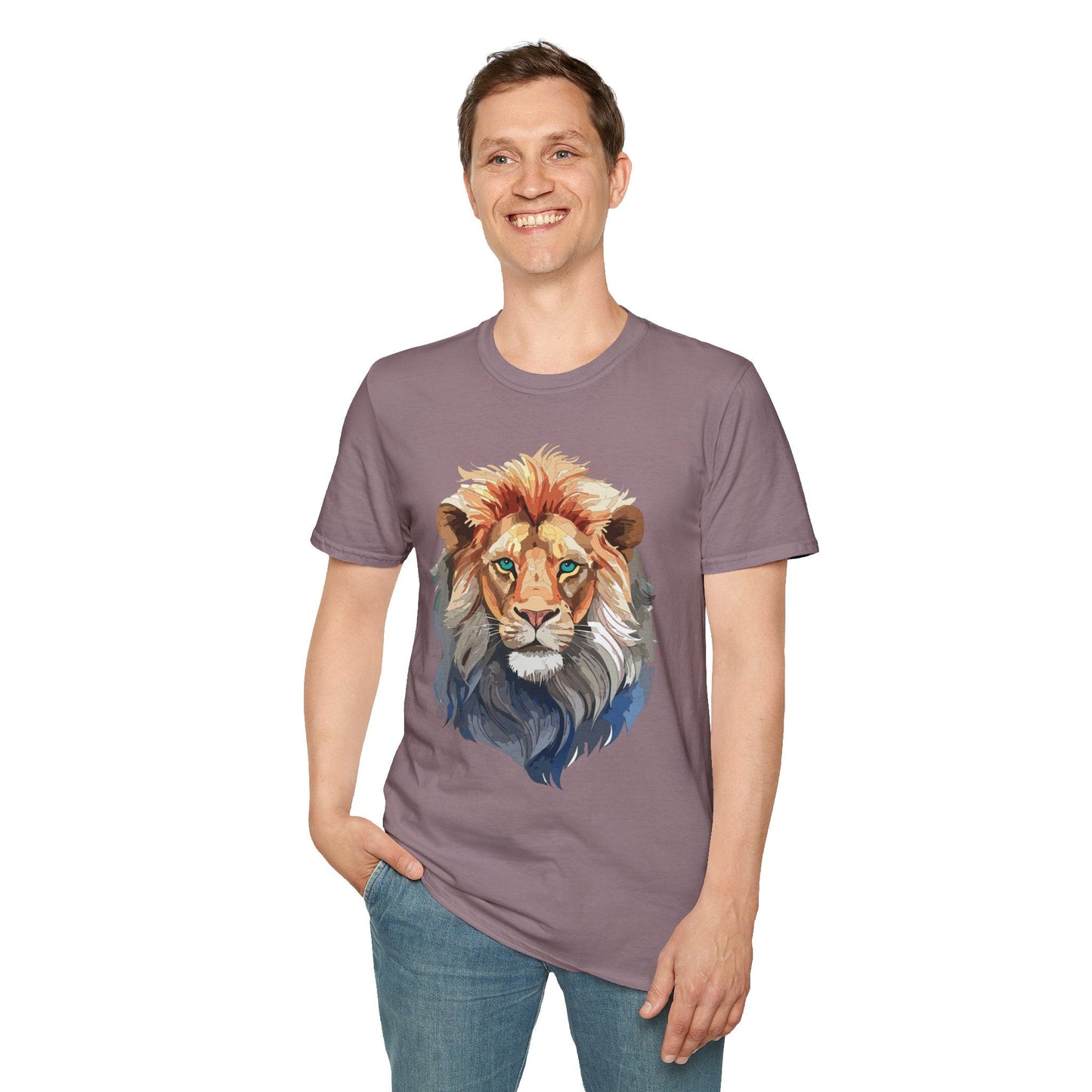Lion Shirt Unisex Animal Tee Gildan Softstyle 64000 Cotton Tee