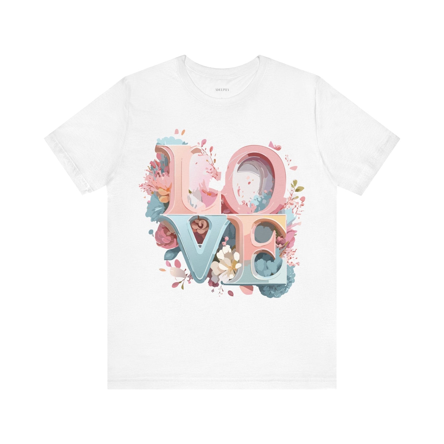Valentine Day Graphic Unisex 100 Cotton Vintage Artwork with Love and Flower Design Tee 47