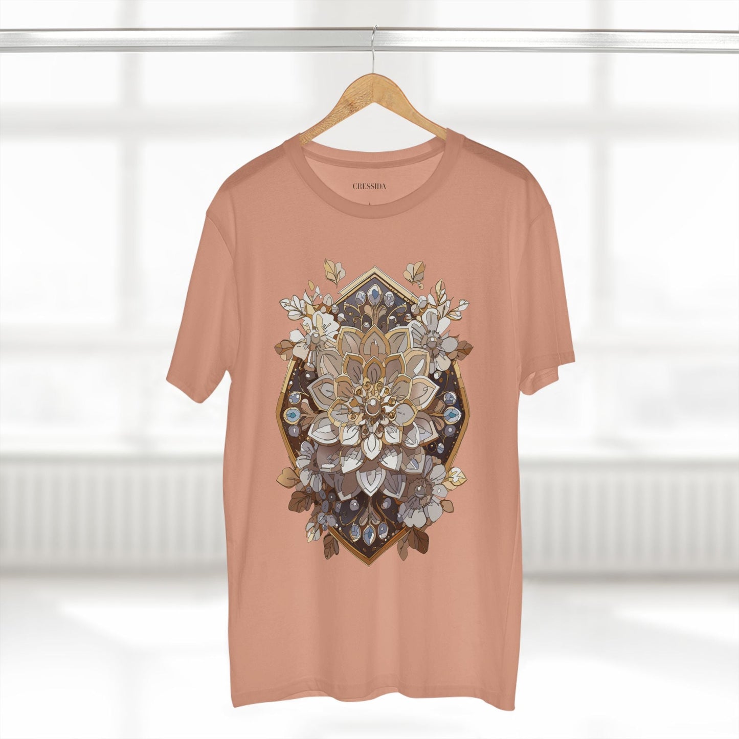 Floral Graphic T-Shirt Unisex 100 Cotton Art Design with Antique Flowers Tee 15