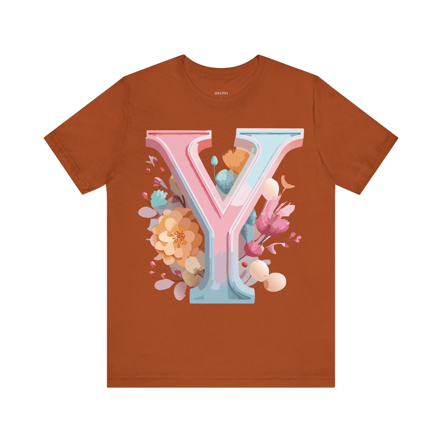 Letter Y Graphic Tee Unisex Short Sleeve Vintage Inspired Artwork Adelpha Premium