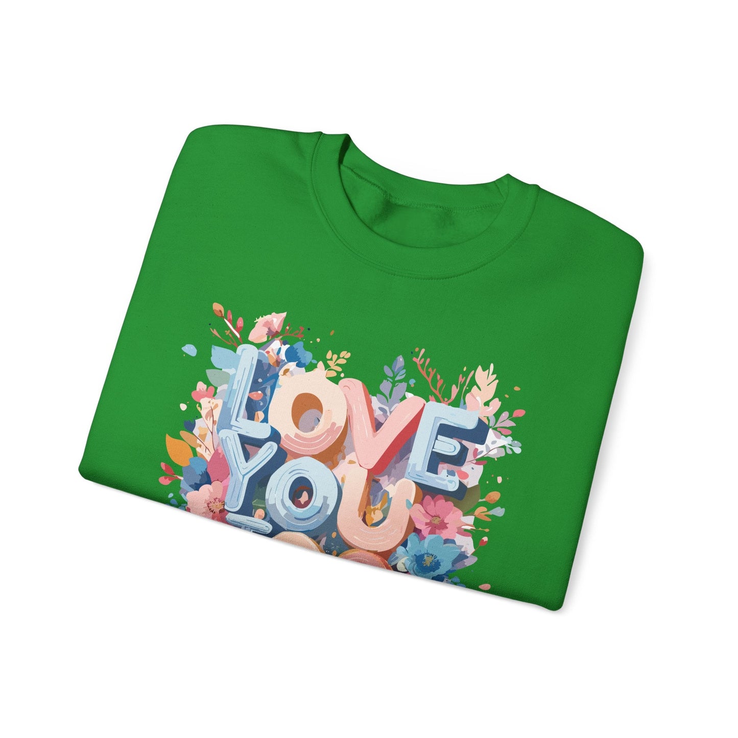 Floral Love Sweatshirt Unisex Valentine Day Crewneck 50 50 Cotton Polyester Cozy Warm Heavy Blend