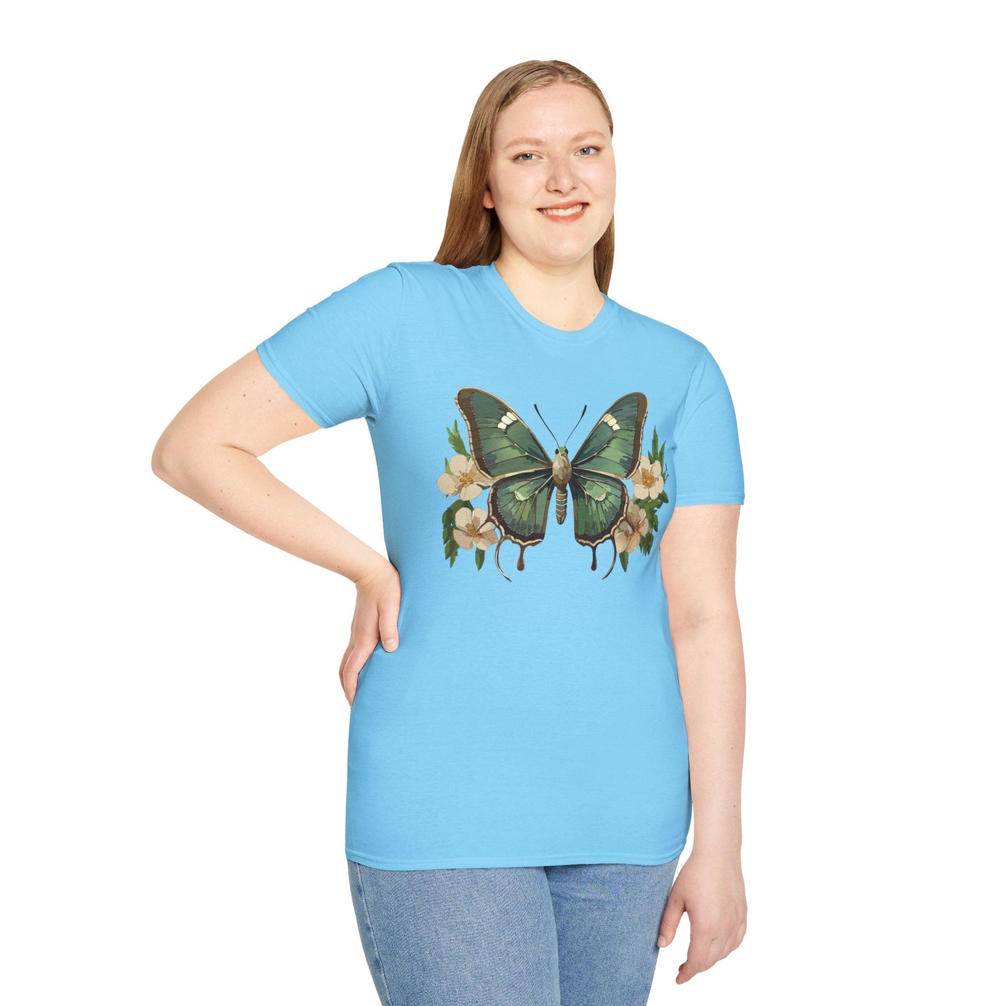 Butterfly Shirt Monarch Style Unisex T Shirt Gildan Softstyle 64000 100 Percent Ring Spun Cotton