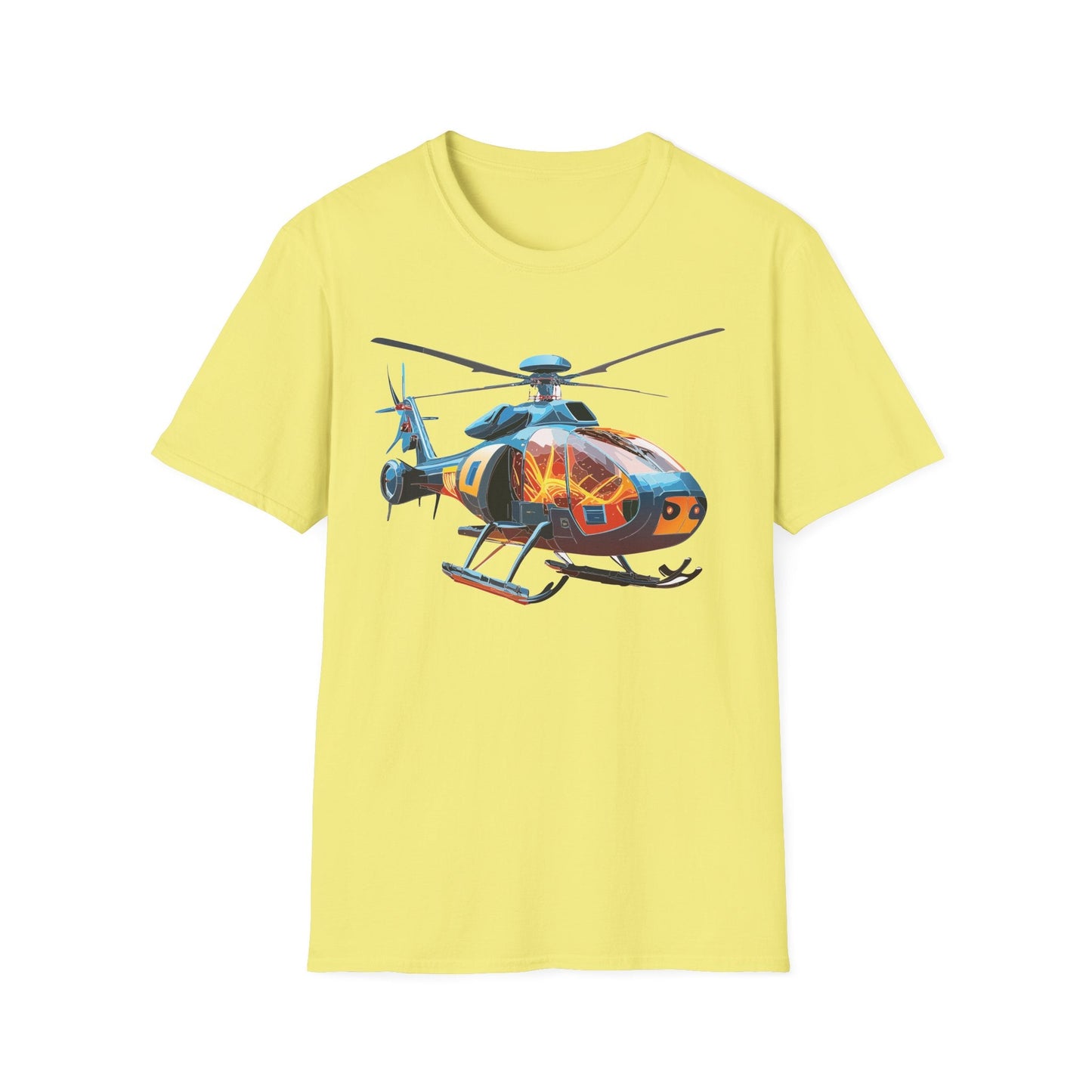 Helicopter Chopper Shirt Unisex Gildan Softstyle 64000 Short Sleeve Tee For Everyday Wear