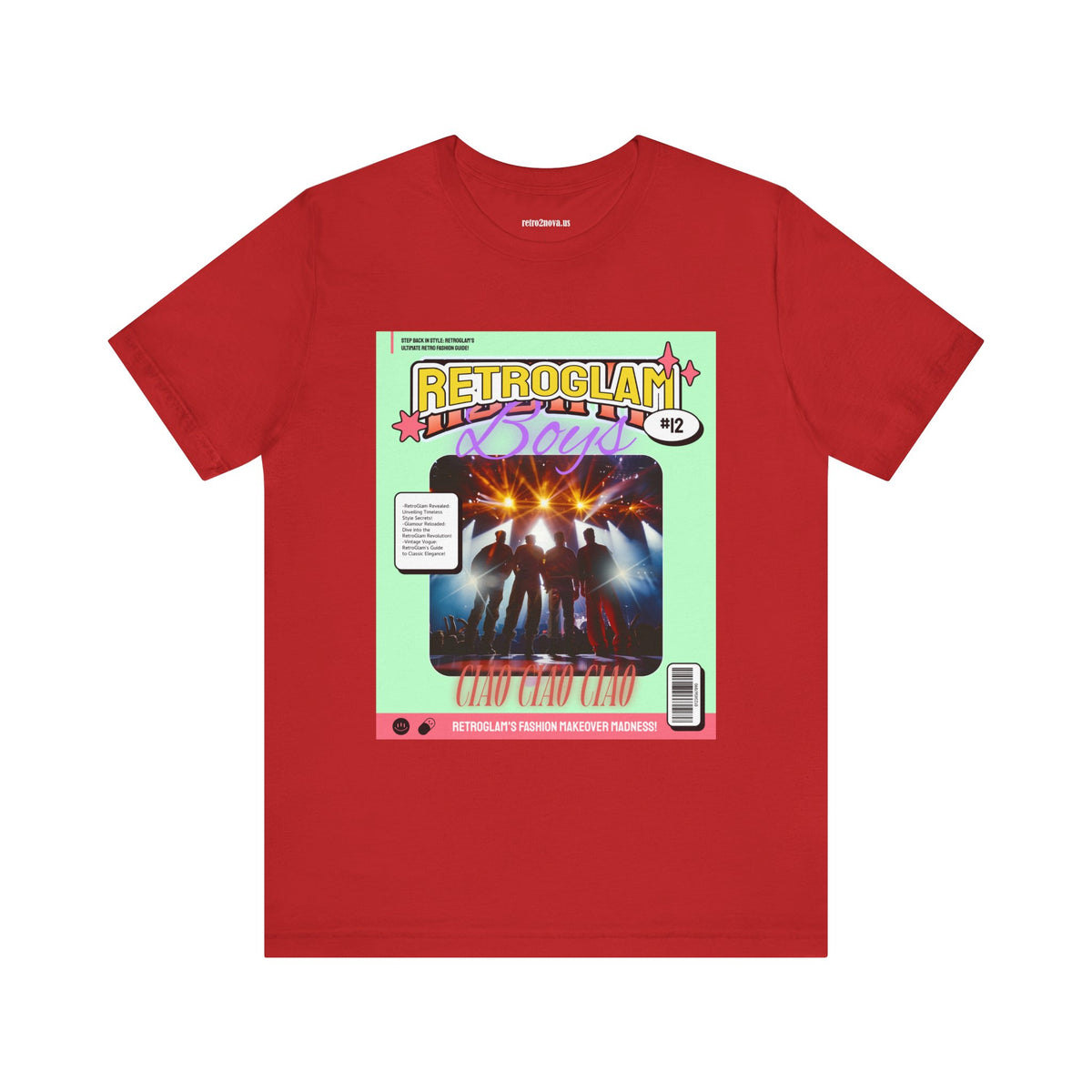 Magazine Cover Graphic Unisex Cotton Bella+Canvas Tee with Retro Poster ab28