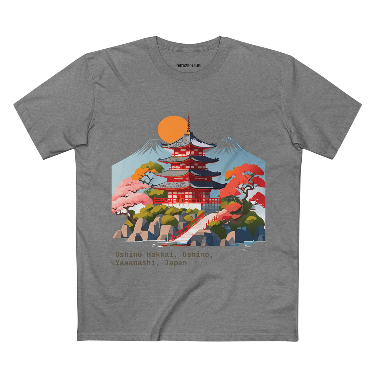 Japanese Pagoda Illustration Tee | Oshino Hakkai, Yamanashi, Japan
