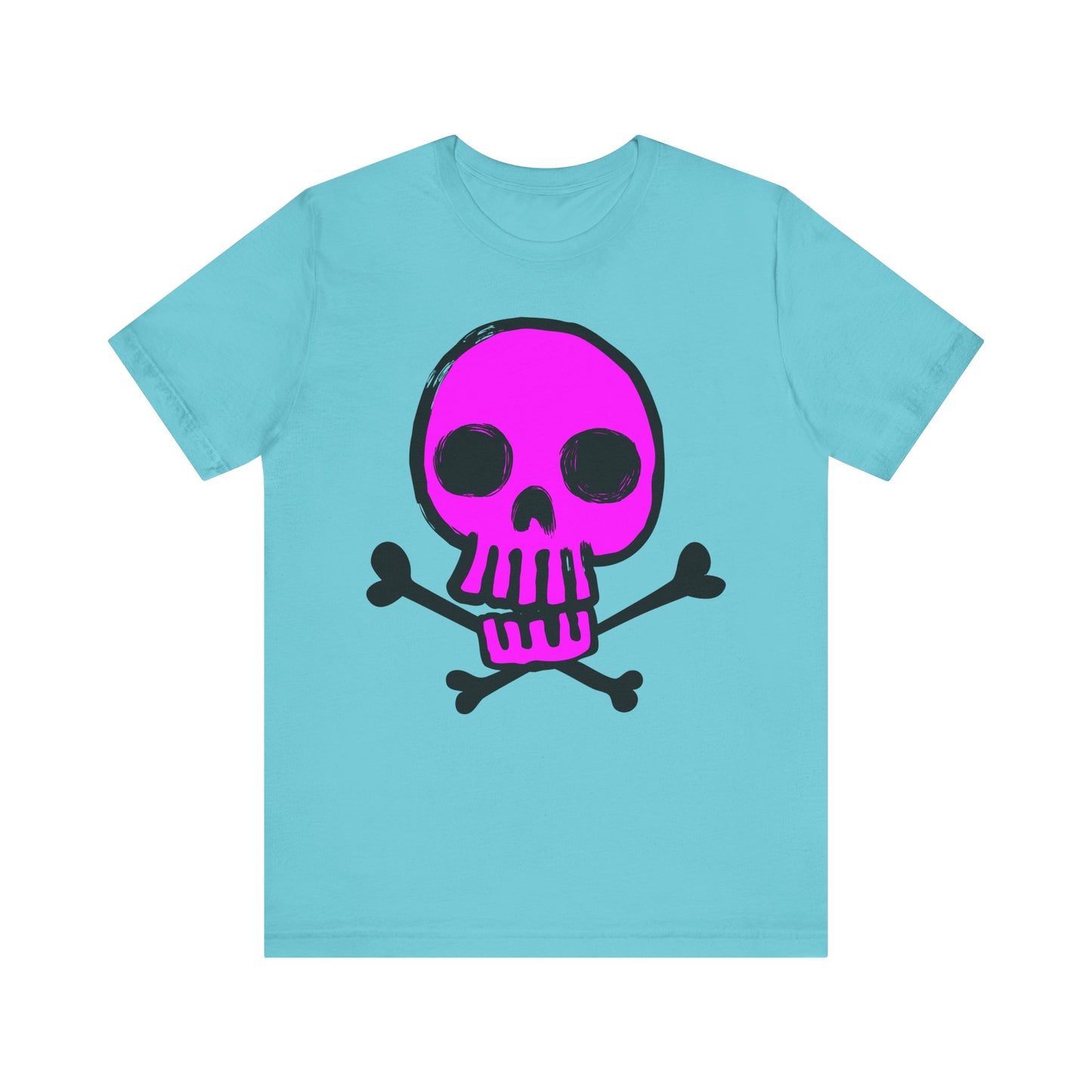 Pink Skull Graphic Design Tee, Skull Shirt, Vintage Tees, Art Design T-Shirt, Vintage Graphic Tee, Art Shirts with Skulls