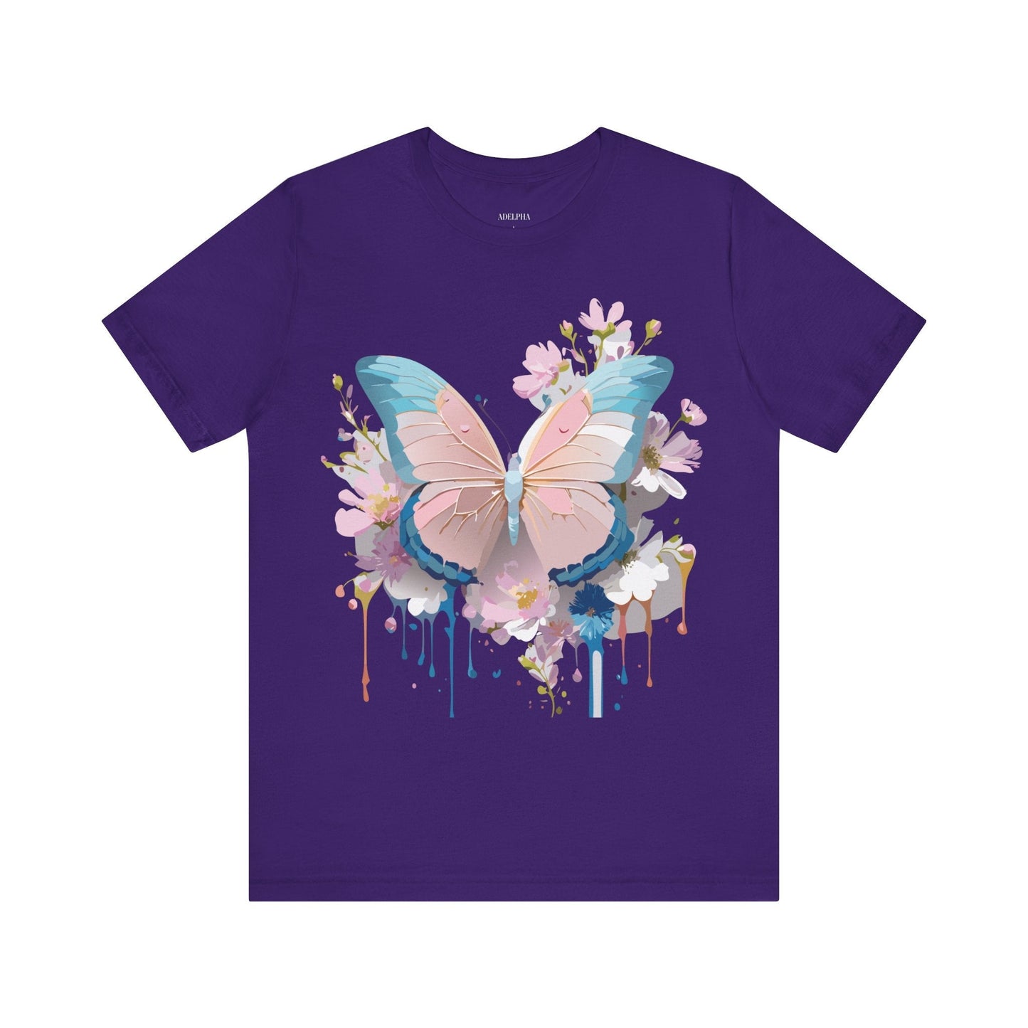 Butterfly Graphic Unisex 100 Cotton Lightweight Vintage Floral Design Jersey Tee 25