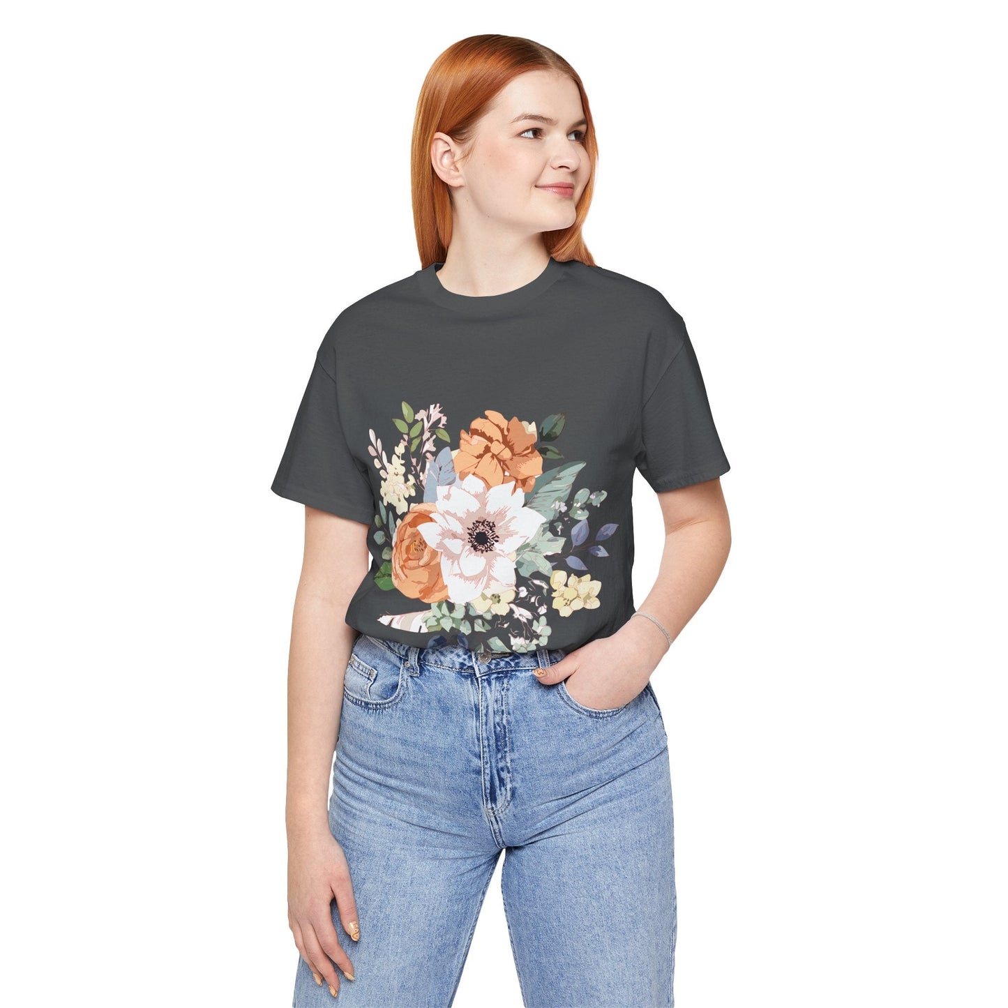 Unisex Floral Shirt Jersey Short Sleeve Tee Lightweight Breathable Flowers Collection Retro2Nova