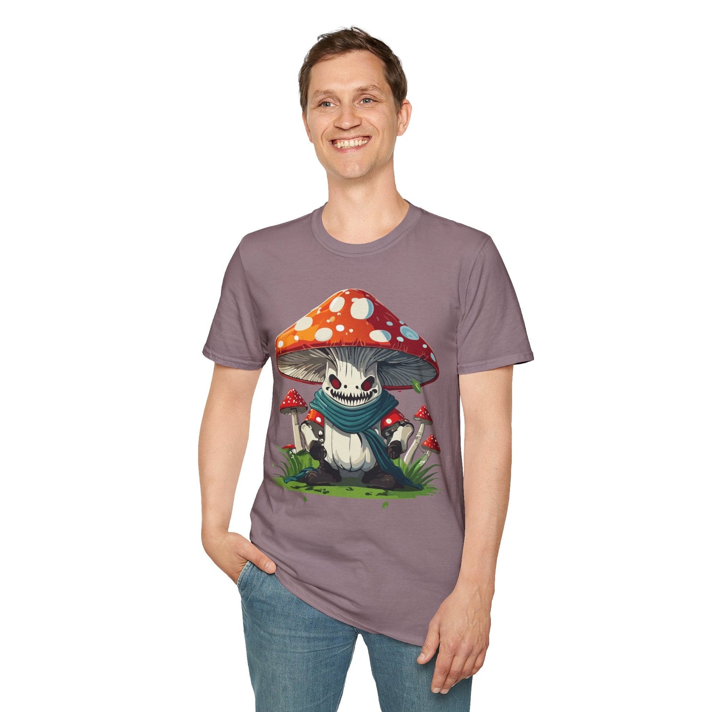 Funny Mashroom Graphic Unisex Softstyle Cotton With Cartoon Illustration Design 13