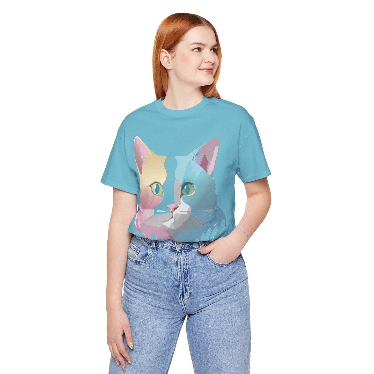 Cat Graphic Tee Unisex Short Sleeve Shirt Vintage Style Adelpha